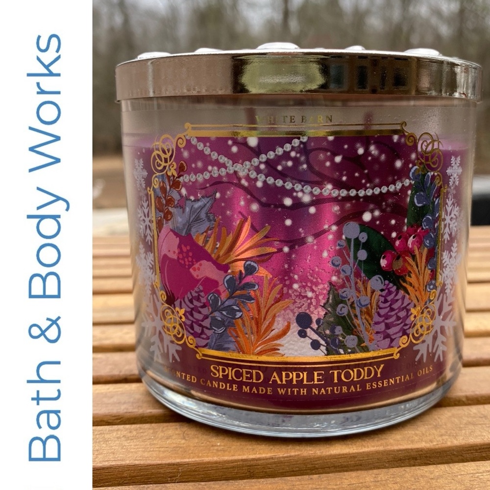 Bath & Body Works Spiced Apple Toddy 3 Wick Candle With Decorative Lid - Picture 9 of 15
